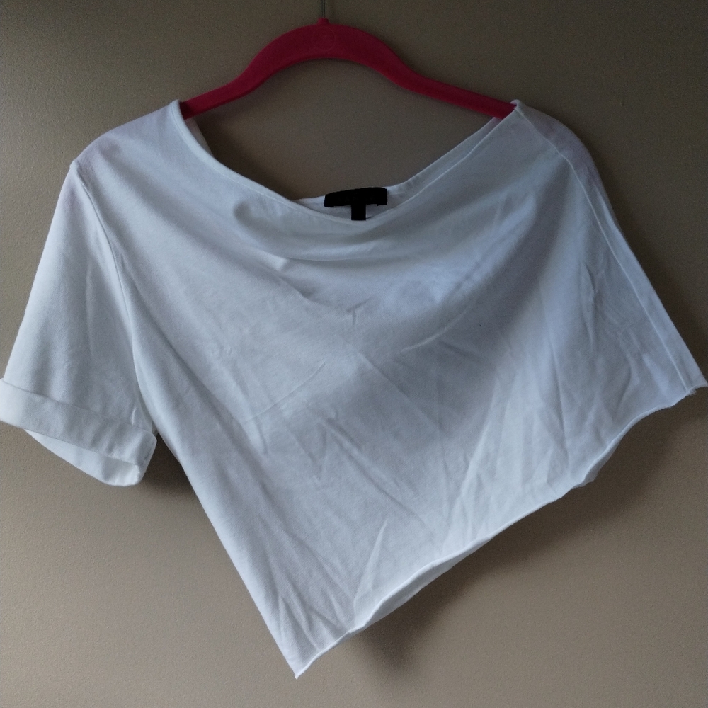The Range White Off Shoulder Crop Top Small